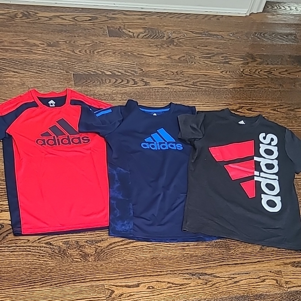Bundle Adidas Kids Short Sleeve Tees - Red, Blue, Black